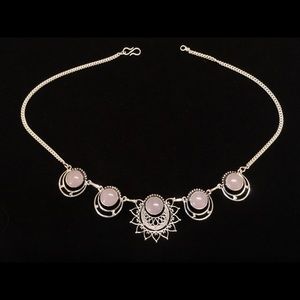 Rose Quartz Sterling Silver Necklace